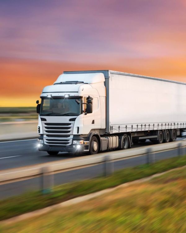 LKW Gutachter bei der Begutachtung eines beschädigten Nutzfahrzeugs
